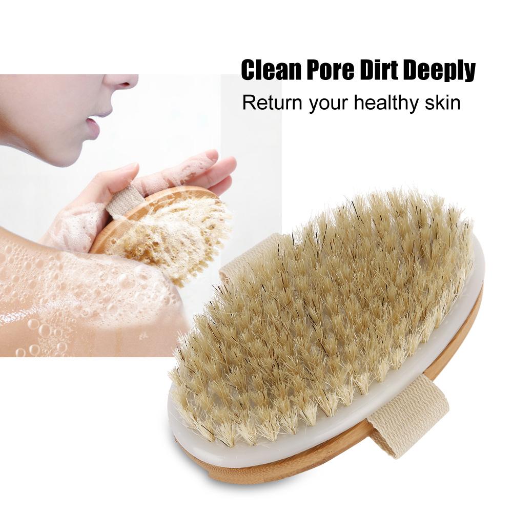 Long Bath Shower Body Brush Bristles Brushing Exfoliating Skin Cleaning Care Brush Massager