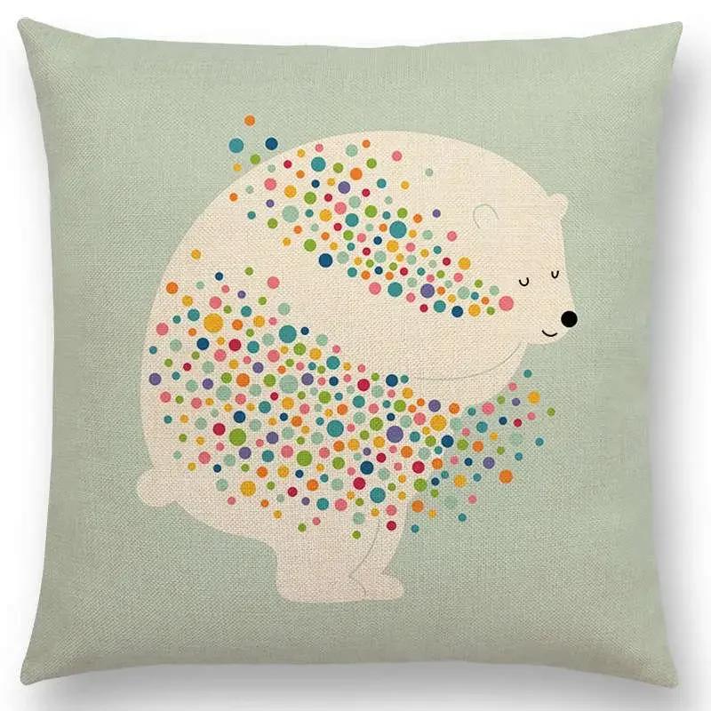 Latest Cartoon Animals Interesting Deer Panda Sheep Bulldog Chameleon Colourful Cushion Cover Car Sofa Throw Pillow Case