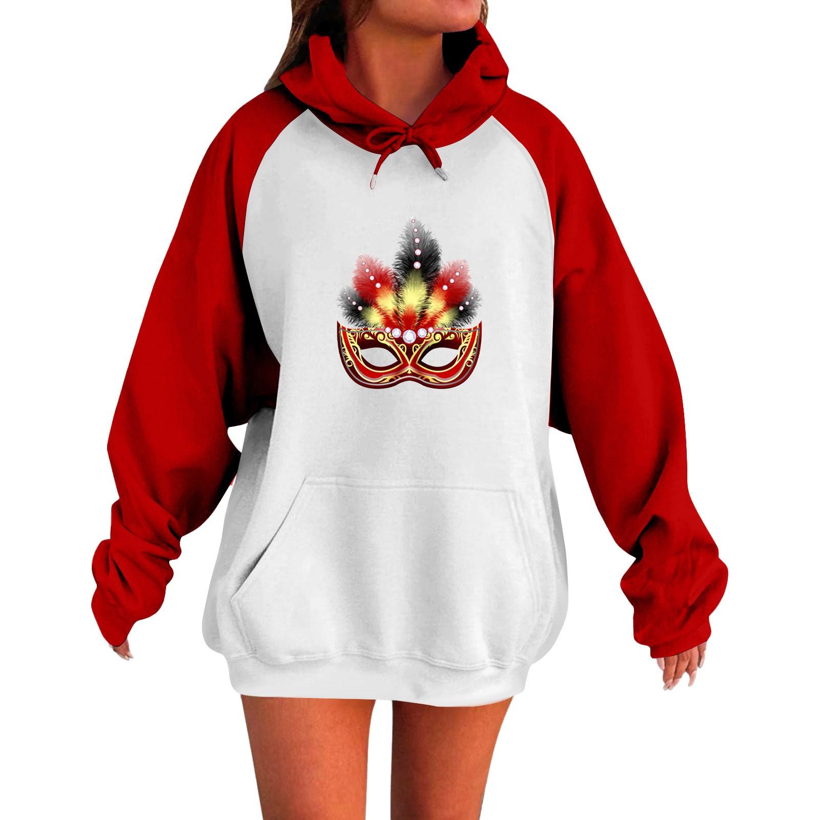 

Женская толстовка с капюшоном и длинными рукавами Carnival с очень большими плечами XS красный