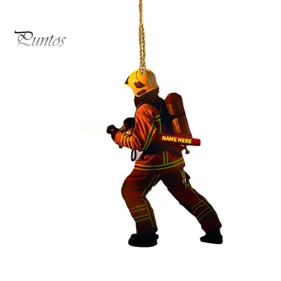 Vánoční stromeček Hasič ozdoba se šňůrkou Široce používané auto Zpětné zrcátko Hasič přívěsek závěsná dekorace