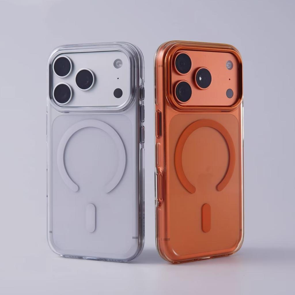 Luxury Matte Armor Shockproof Clear Case For iPhone 17 Air 16 15 14 13 12 Pro Max Plus For Magsafe Wireless Charge Hard PC Cover