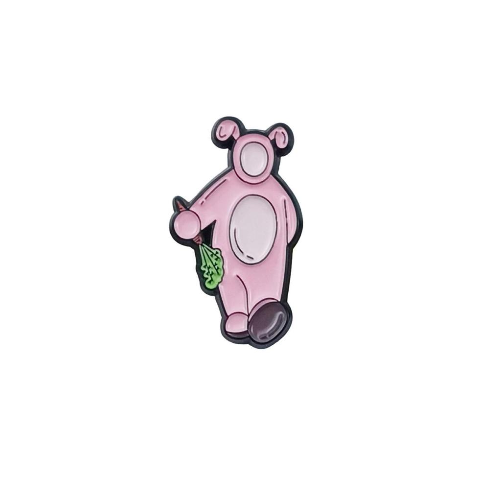 Cartoon Character Style Brooch with Finger Teacup Design - Creative Geometric Badge for Backpack, Alloy Ornament