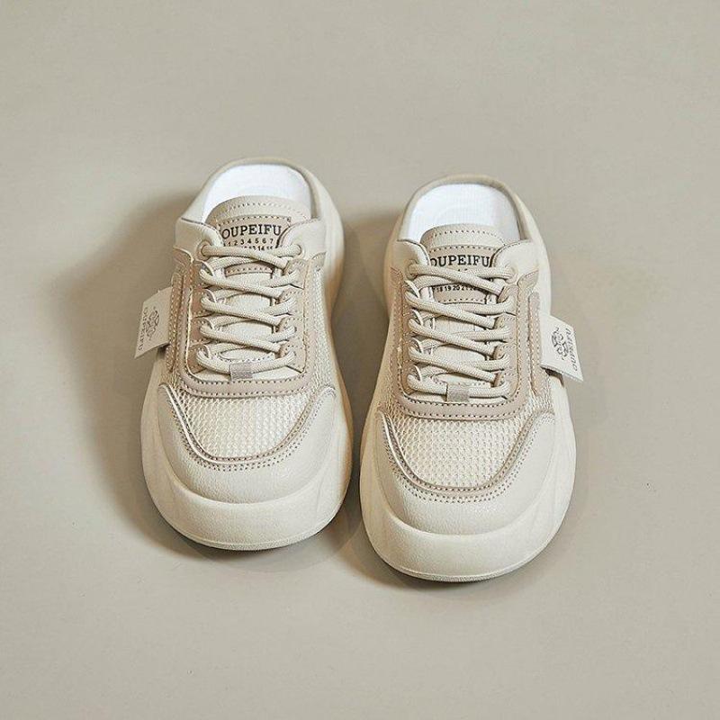 

Thick-soled bag head shoes for women s fashion and versatile one-pedal 2025 new super hot big head casual women s shoes 40 абрикосовый