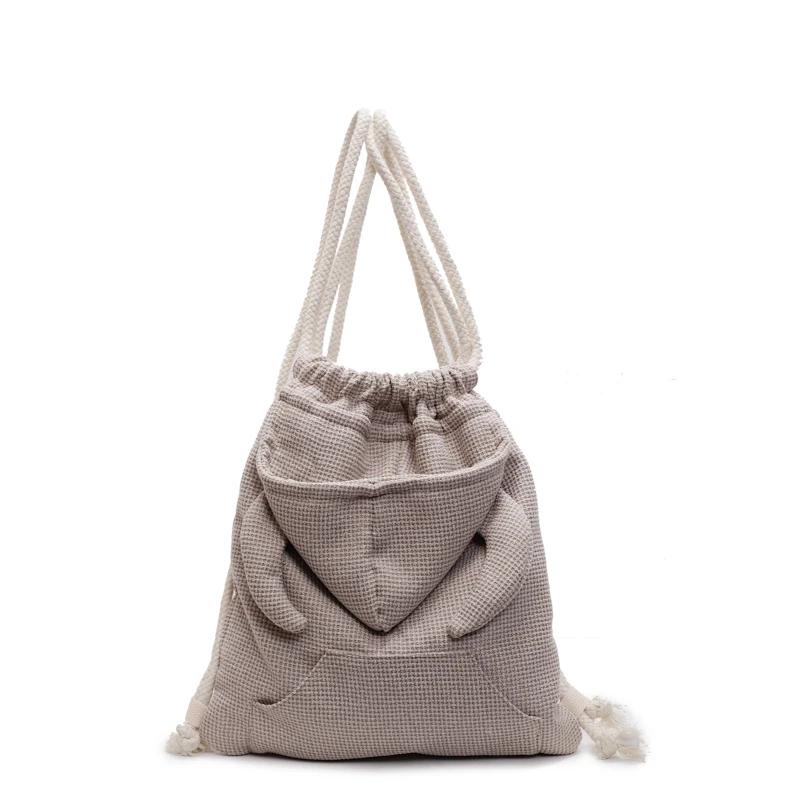 

Retro Drawstring Closure Nyl Cloth Backpacks Rucksack Women s Crossbody Small Bag 2026 Spring and Summer High-end Shoulder Bag off білий колір