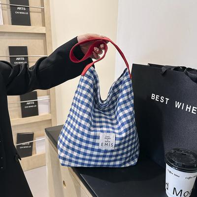 Canvas Bag Women's New Beauty and Casual Spring Trendy One-Shoulder Cloth Bag College Student Literary Commuter Tote Bag