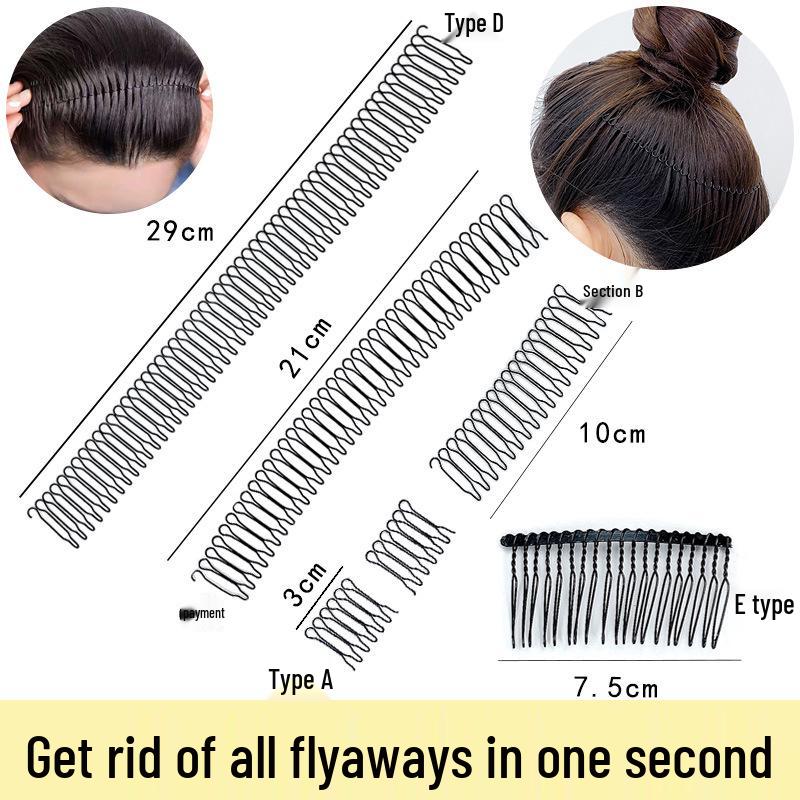 Unsichtbare schwarze Haarspangen: Nahtlose Kamm-Haarspangen für Pony & Hochsteckfrisuren, Bändigen krauses Haar, Damen-Kopfschmuck