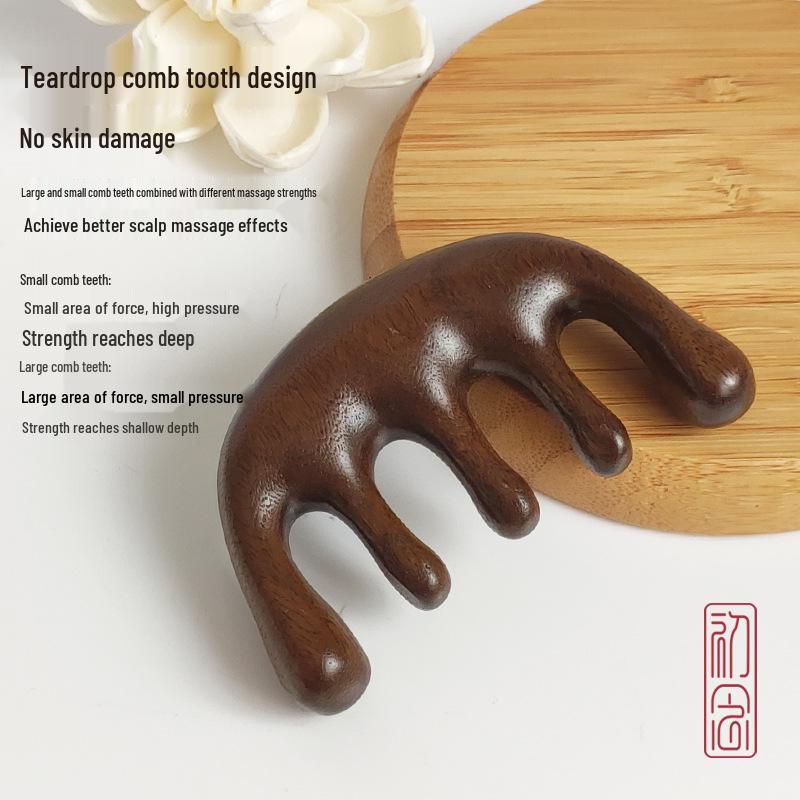 

Green Sandalwood Gua Sha Massage Comb for Head, Face, Eye & Scalp Therapy