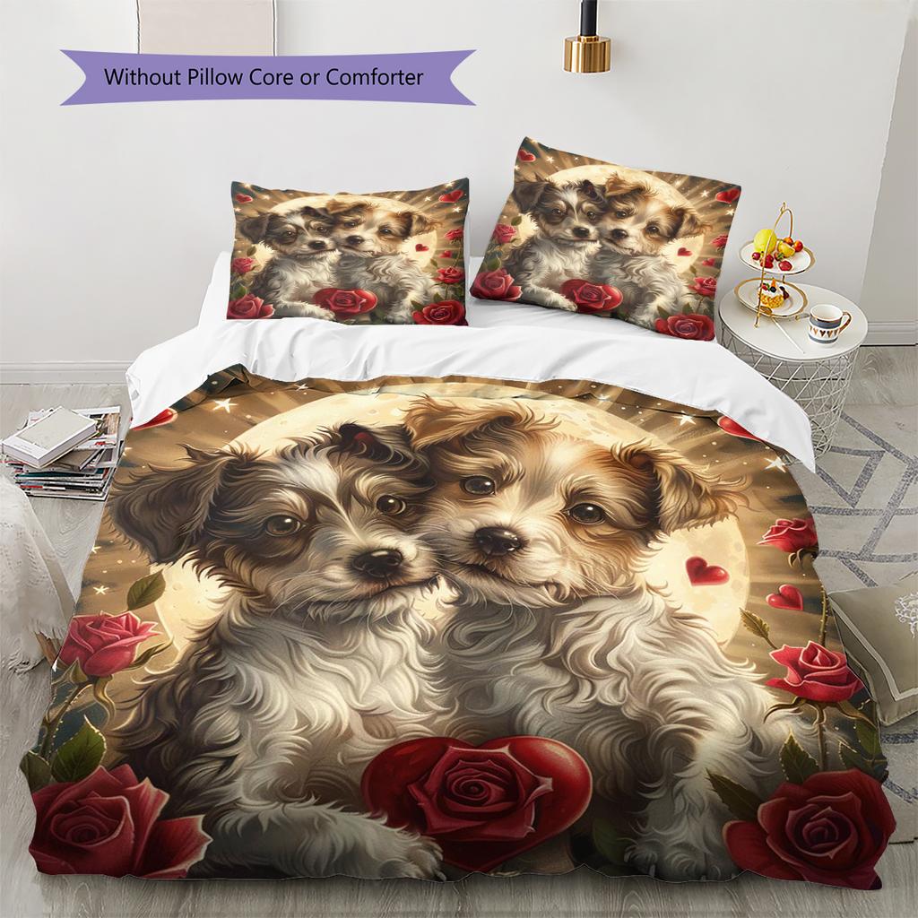 Set Copripiumino Trapuntato con Fantasia Cartone Animato Federa Decorazione per la Casa Regalo di Compleanno (1 * copripiumino + 2 * federa, senza nucleo)