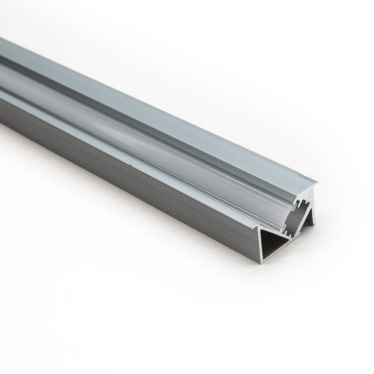 0.5m/1m 45 Degree Oblique Lighting LED Aluminum Profile Cabinet Recessed Hidden Linear Strip Light Closet Shelf Layer Bar Lamp