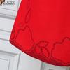 ZANZEA Women Summer Casual Round Neck Short Sleeve Print Dress