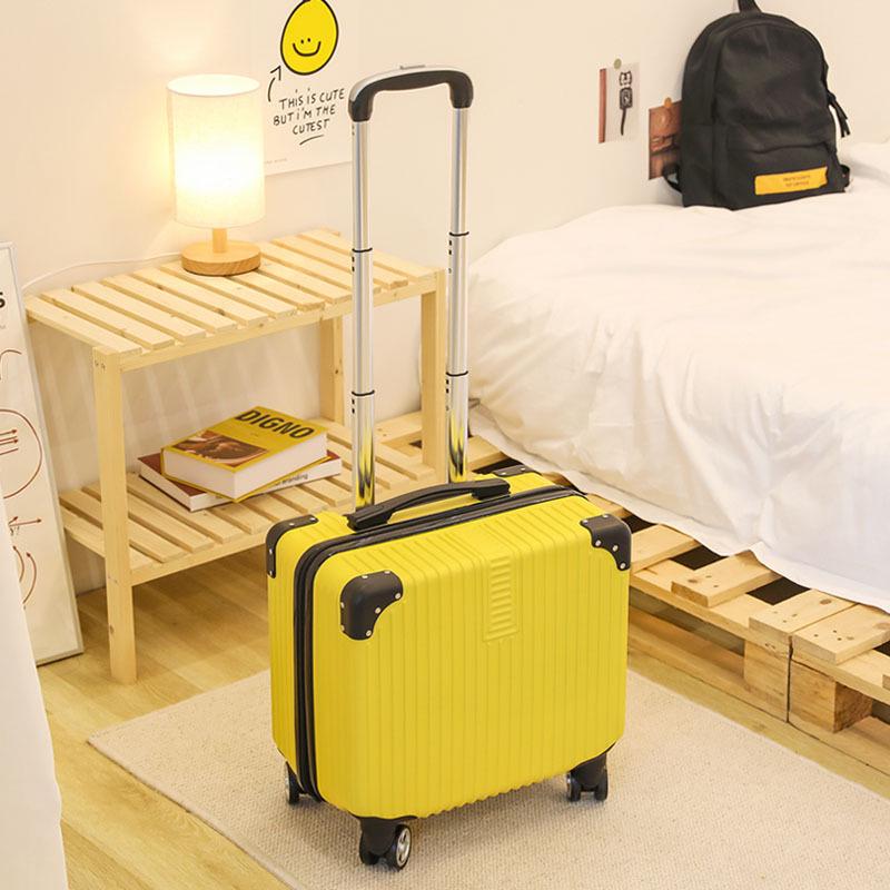 

18-Inch Silent Spinner Carry-On Suitcase with Telescopic Handle and Password Lock 2-section Handle