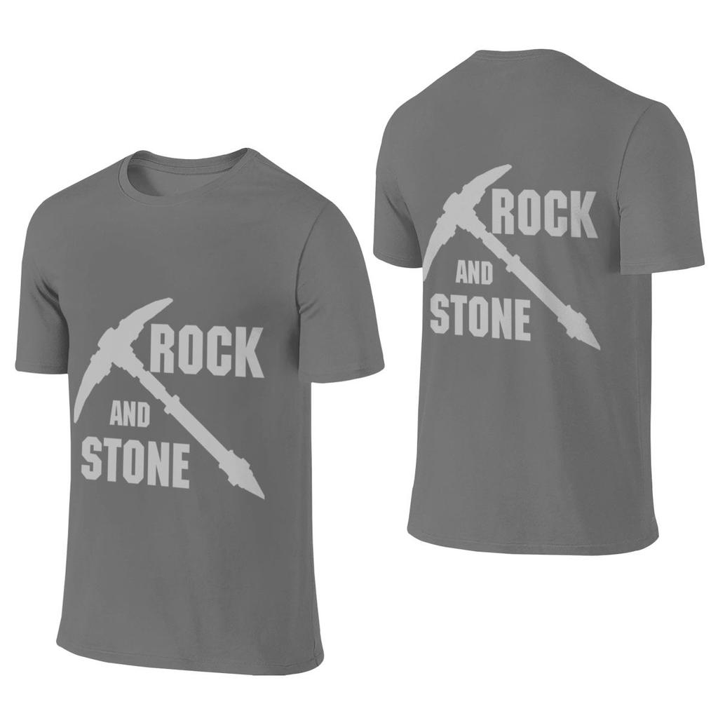 Rock And Stone Grey Casual Reversible Tshirt Urban Light Mature Durable Cotton Tee