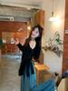 Chic Black One-Shoulder Women's Top - 2025 Autumn Design, Unique Style, Base Layer, Luxurious Feel