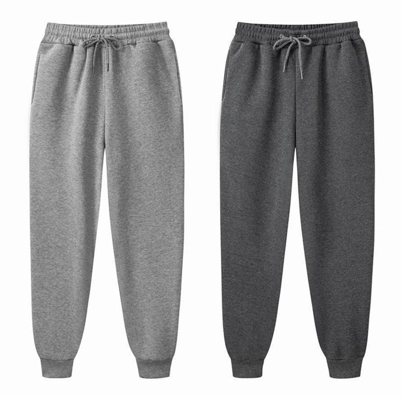 Herrebukser Sportsbukser Fitness Solid Børstet Casual Bukser