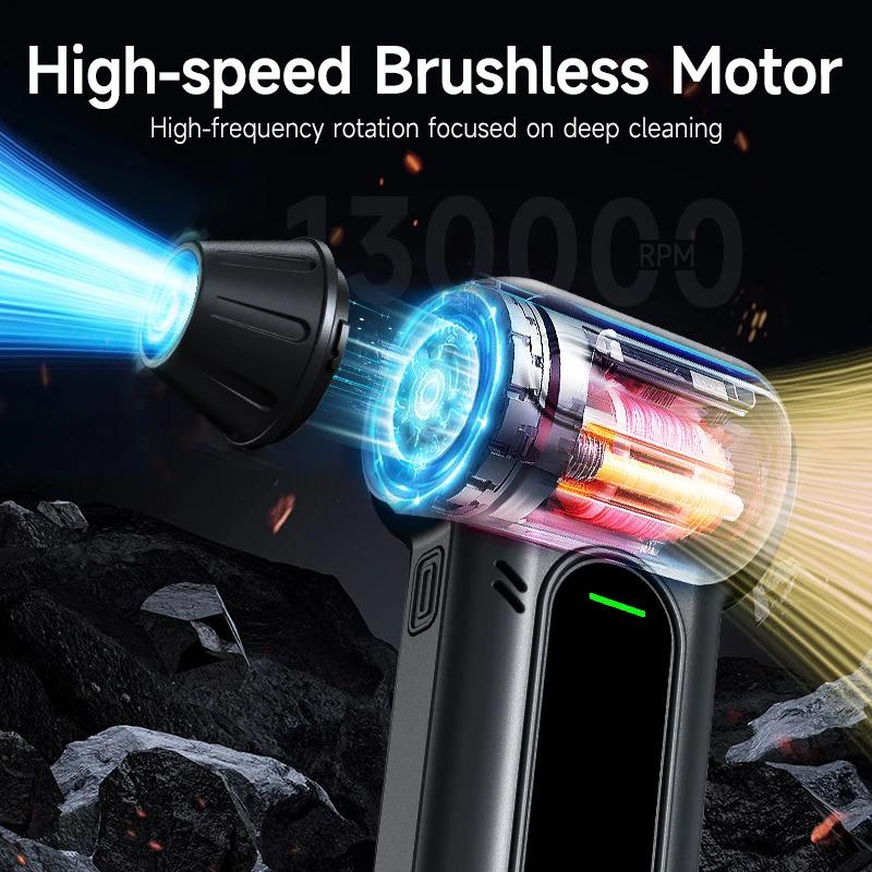 Electric Air Duster Air Blower 400000 RPM Super Power Rechargeable 3-Gear Brushless Motor for Car/PC/Home/Outdoor Air blow gun