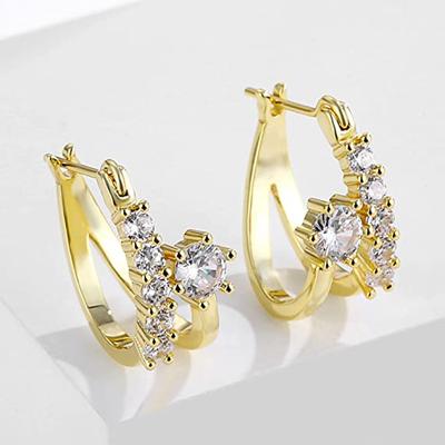 Huitan Neue Kreuz Hoop Ohrringe für Frauen Gold Farbe Einfache Stilvolle dame Ohr Ohrringe Moderne Trendy Weibliche Schmuck Dropshipping