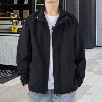 Yousheng Men Coat Lapel Long Sleeve Zipper Placket Jacket Coat with Pockets Regular Style Jacket Casual Streetwear