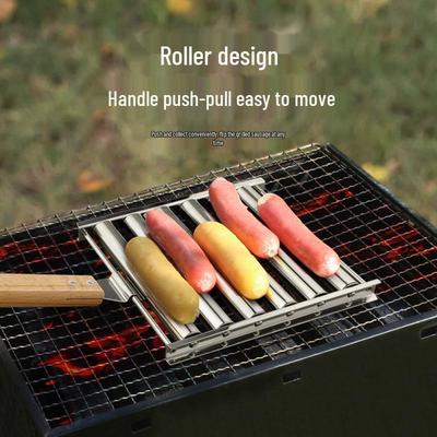 Portable Stainless Steel Sausage Rack for Outdoor Grilling and Camping