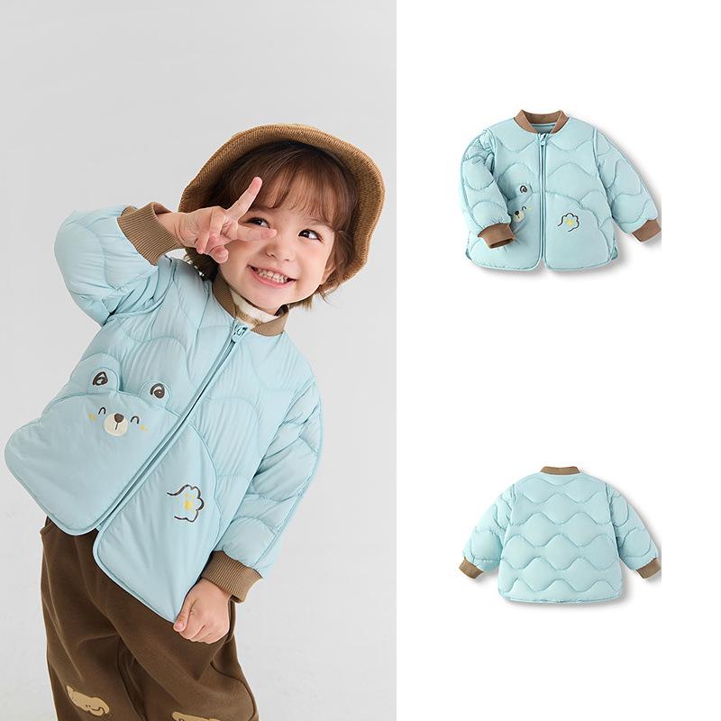Balabala Kids Water-Resistant Lightweight Down Baseball Jacket, Unisex, 2025 Autumn/Winter Collection. 130cm, filling 49g