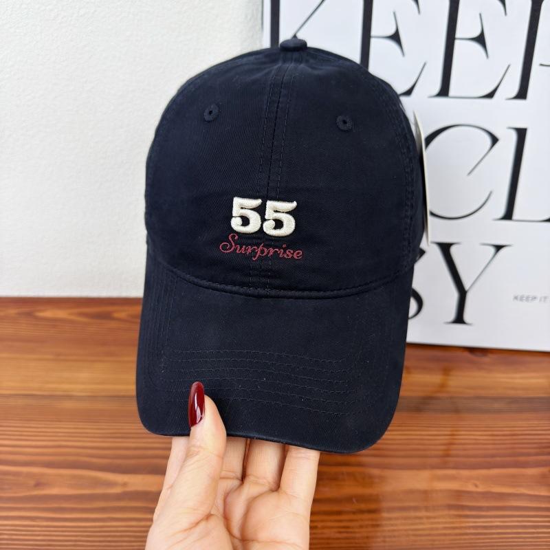 New letter embroidery showing face small soft top baseball hat men's and women's niche personality versatile sunshade cap