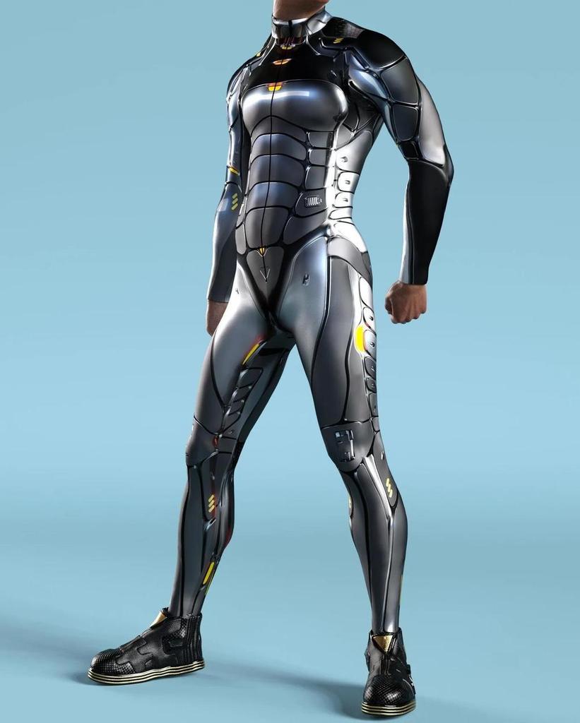 Halloween Cosplay Adult Jumpsuits With Mechanical Print For Play Character