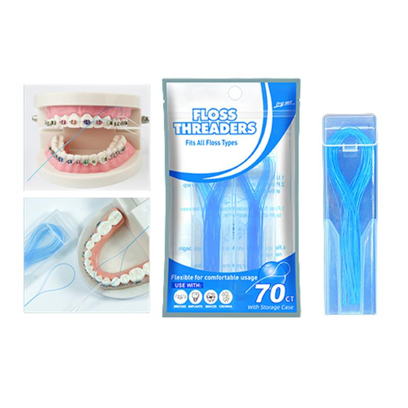 35/70Pcs/bag Orthodontic Floss Puller Dental Threader Practical Cleaning Threader Floss Tools Oral Hygiene Care Freshens Breath
