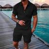 Summer Men's Printed POLO Shirt Set Lapel Short Sleeve Fashion Breathable Casual Men's T-shirt
