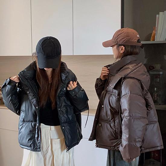 Autumn and Winter Down Cotton Jacket Short Hooded Women's Loose Cotton Jacket Casual Cotton Jacket Jacket