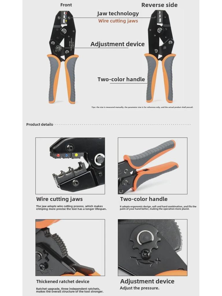 HS-30J/IWS-03C Multi-Function Ratchet Crimping Pliers for Insulated SV Terminals and RV Cold-Press Applications