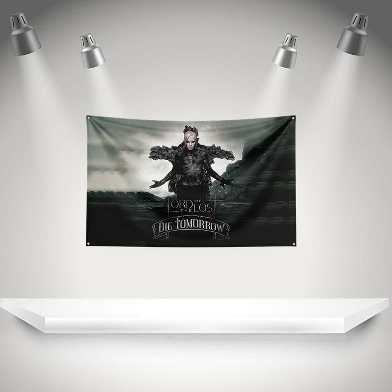 L-Lord of the lost Flag Rock Music Band Banner with Grommet HD Printing Tapestry Exhibition, Music Band Fans, Garage Decor