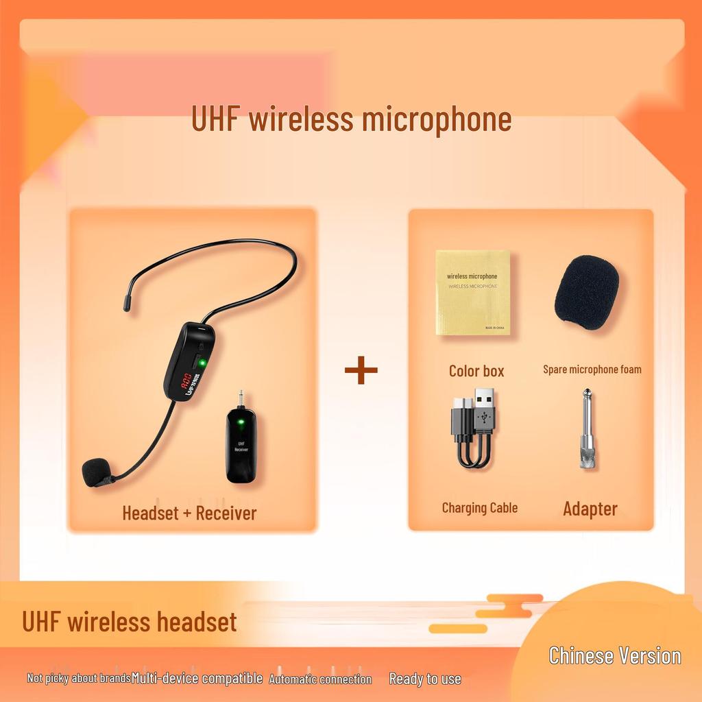 Bee-Style Wireless Headset Microphone for Teachers & Outdoor Stage