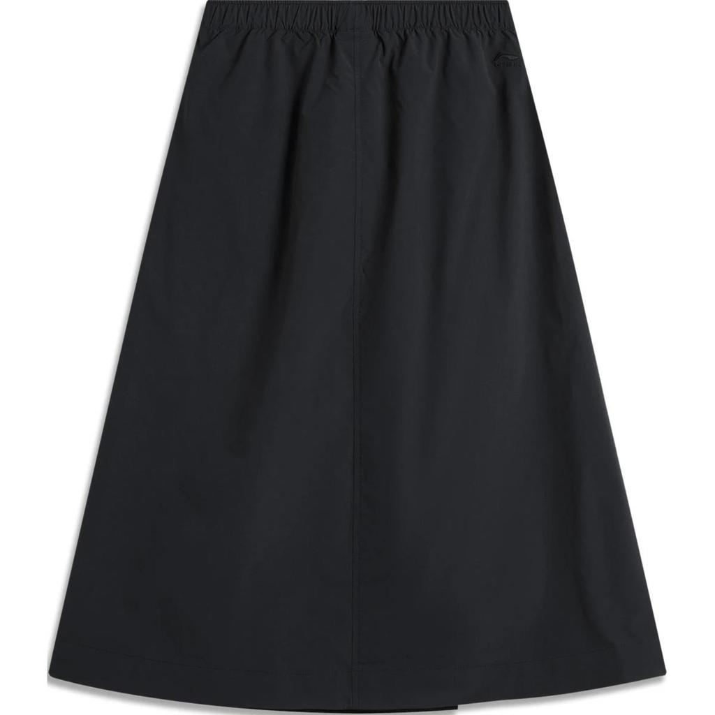 Li Ning Sports Trend Series Mid-Rise Comfortable Breathable Versatile Straight Casual Long Skirt Women Skirts Black ASKU258-2