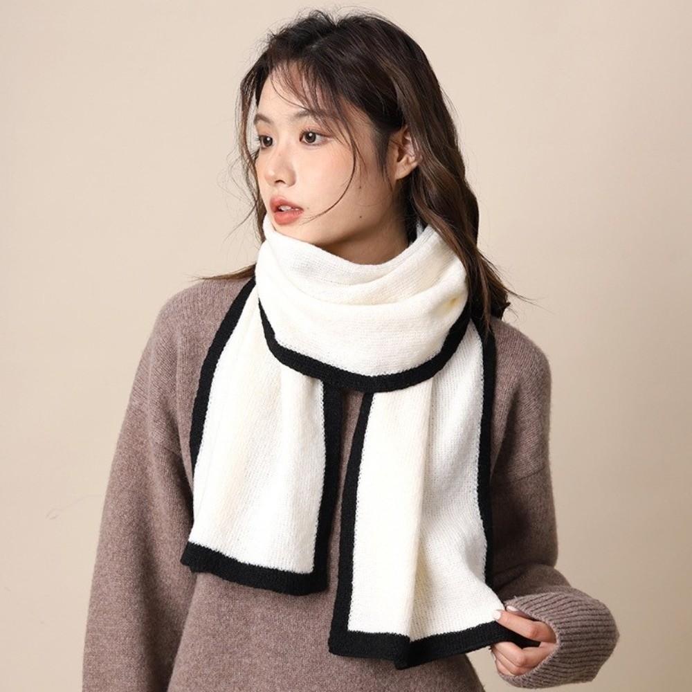 Thicken Knitted Scarfs Wool Plush Neckerchief Shawl Winter Scarf  Women