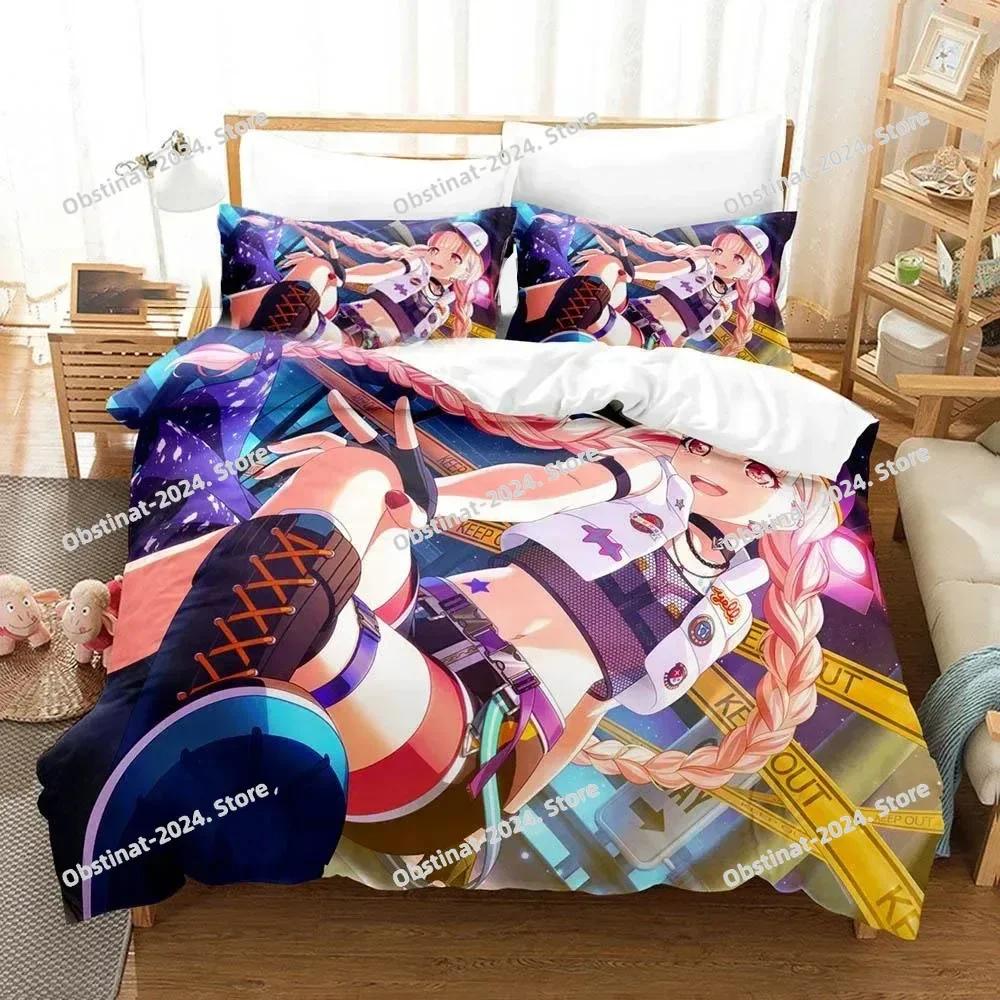 Nyubara Reona Anime Raise A Suilen Bedding Set Printed With Pillowcase Bed Duvet Cover Soft Single Double Queen Super King Size