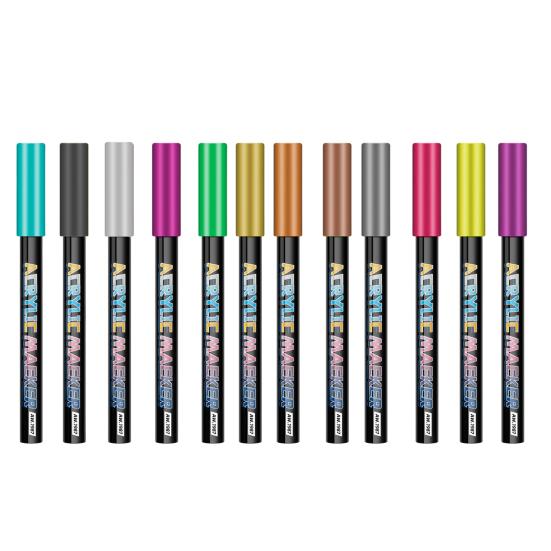 Nail Art Pen Set DIY Acrylic Marker for Gel Nails 0.7mm Fine Tip Nail Painting Doodle Pens for Salon Home Use