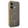 For Xiaomi Redmi Note 13 5G Phone Case Carbon Fiber Textured Electroplated TPU Back Cover