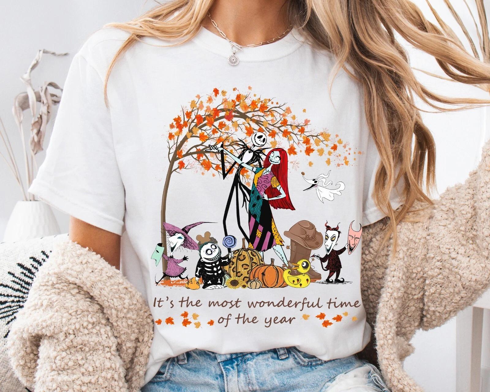 

Disney Thanksgiving Jack Skellington Fall Vibes Unisex Adult Kid Tee 82462 4XL