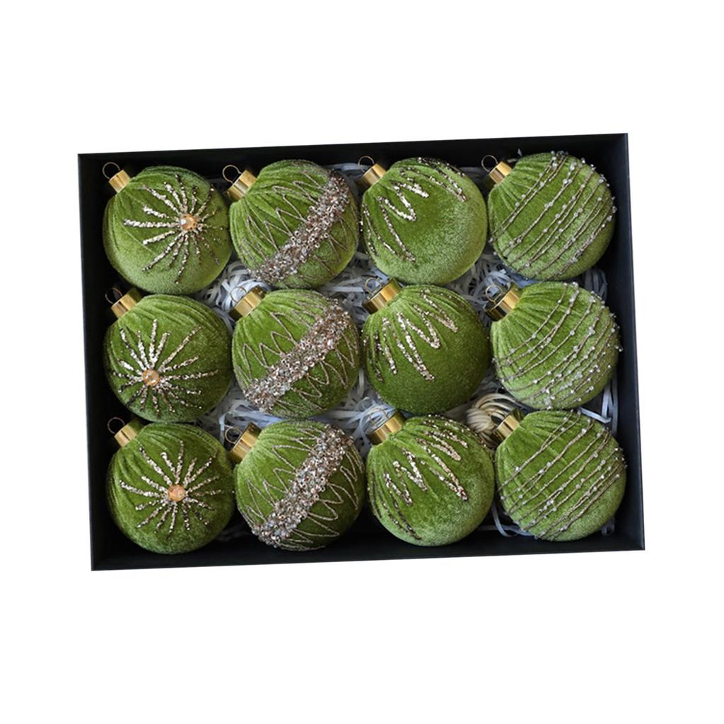 12 8cm Christmas Hanging Ornaments Decorations, Decorative Balls for Home, Festivals,