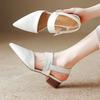 Fashionable One-piece Sandals for Summer Women with a Sense of Luxury, 2025 Temperament, Pointed Commuting Style, Thick Heel, and Empty Back Sandals