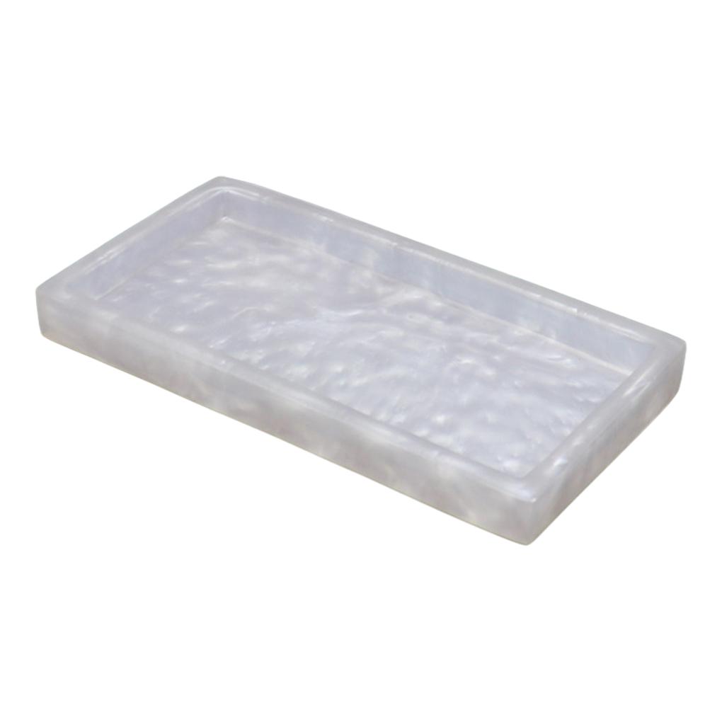 Multi-functional Storage Tray For Bathroom Essentials Marbled Texture Desktop Storage Tray
