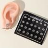 12 Pairs 5mm Rhinestone Magnetic Ear Studs Set Without Piercing Jewelry Gift
