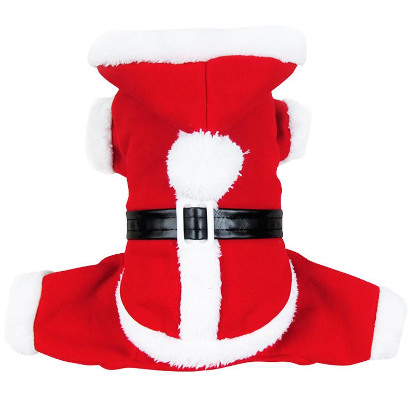 Pet Christmas Suits with Hats, Holiday Dog Clothes, Four-legged Santa Claus Dog Costumes