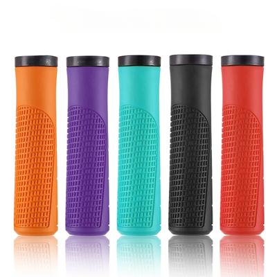 1Par Capa de Manopla de Bicicleta Mountain Bike Manopla de Mão Travamento Unilateral Capa de Manopla Antiderrapante Absorvedor de Choque Manopla de Mão para Bicicleta Dobrável Capa de Manopla Passante