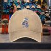 Dragon Cherry Blossom Washed Baseball Cap Unisex Adjustable Cotton Outdoor Casual Hat