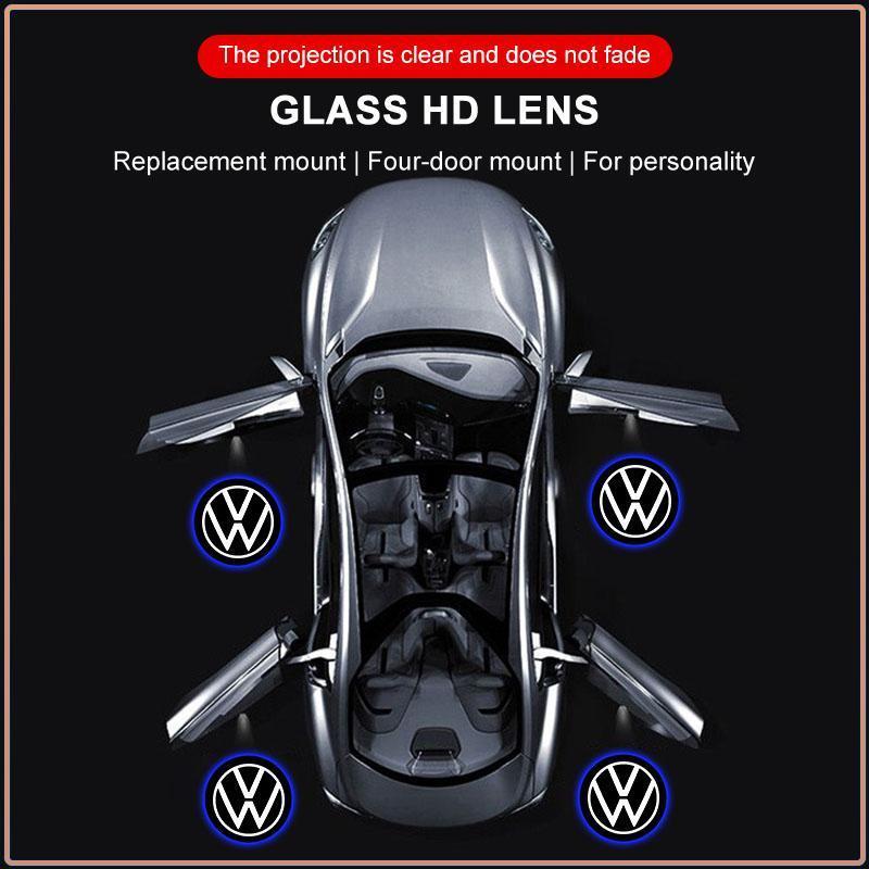 2 Peças/conjunto Luz de Boas-Vindas para Porta de Carro Lâmpada Projetora LED Luzes de Cortesia Para Volkswagen B6 B7 B5 Golf Polo Tiguan Passat EOS Scirocco Jetta MK6 Octavia