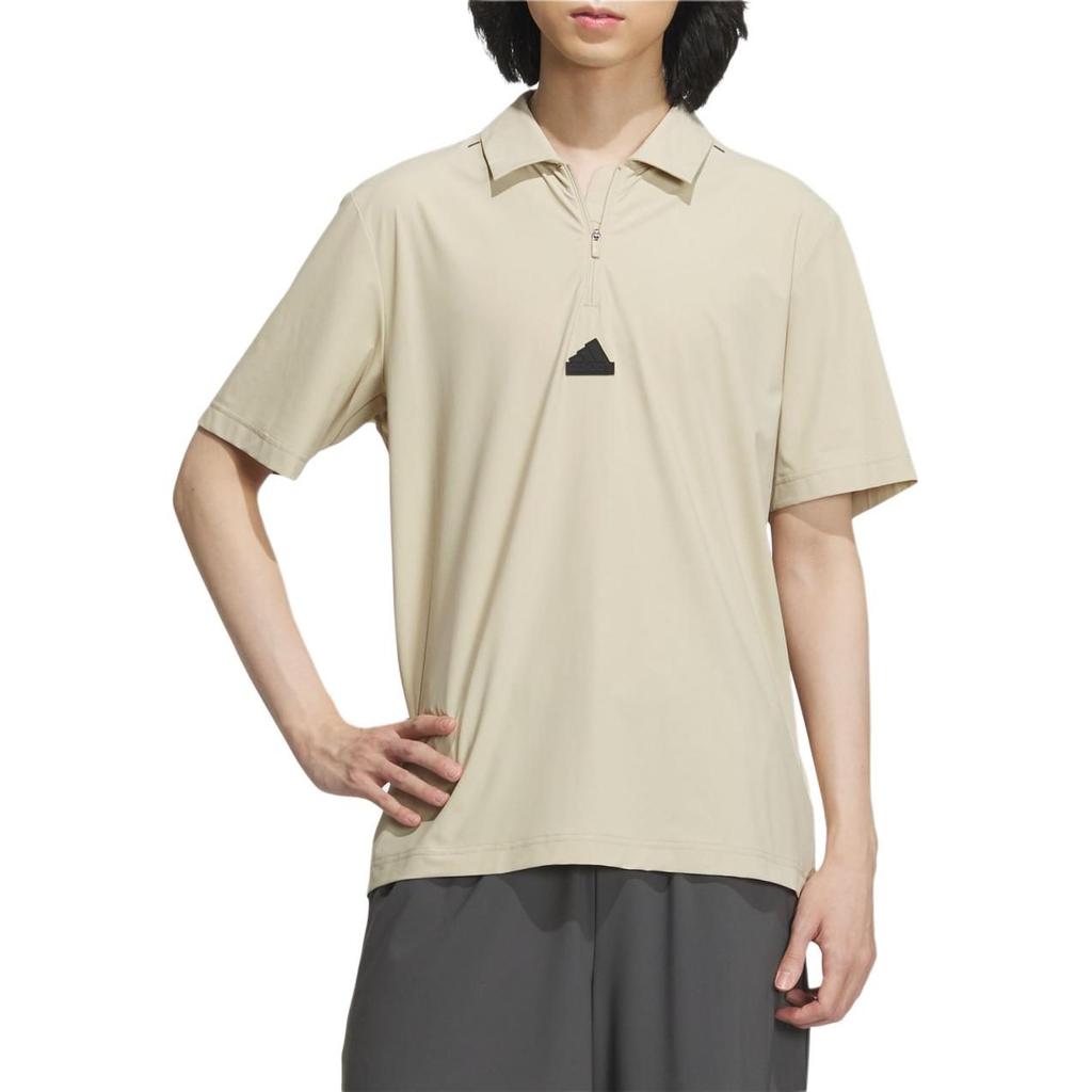 Adidas Sportswear Polo Shirts Men's Grassland Brown Polo Collar Moderate Straight Fit IW9821