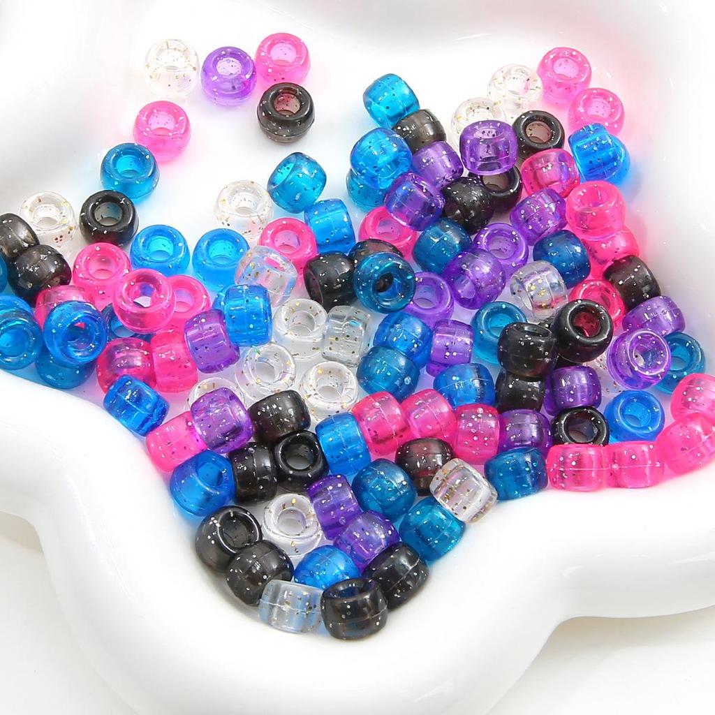 9x6mm Mixed Style Acrylic Barrel Beads for DIY Bracelet & Necklace Making