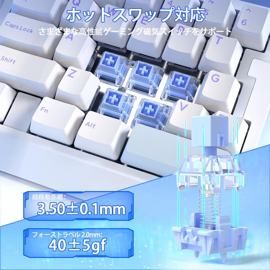 AJAZZ AK029 Gaming Mechanical Rapid Trigger Magnetic 8000Hz Polling RT Aluminum Alloy RGB Customizable Ergonomic One-Handed Keyboard, Keyboard,