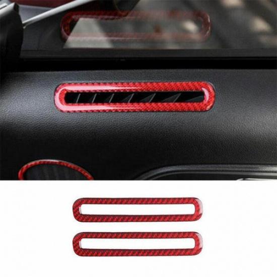 For Ford Mustang Shelby 2015- Red Carbon Fiber Front Side Vent Overlay Cover