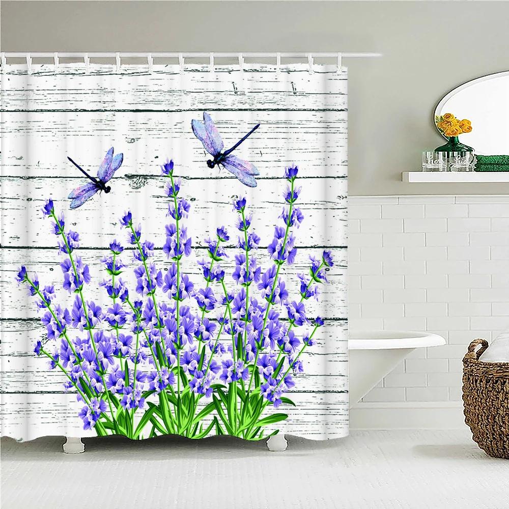 3d Sunflower Yellow Flowers Shark Shower Curtains Bathroom Waterproof Bath Curtain Polyester Cloth With Hooks Decor Bath Screen